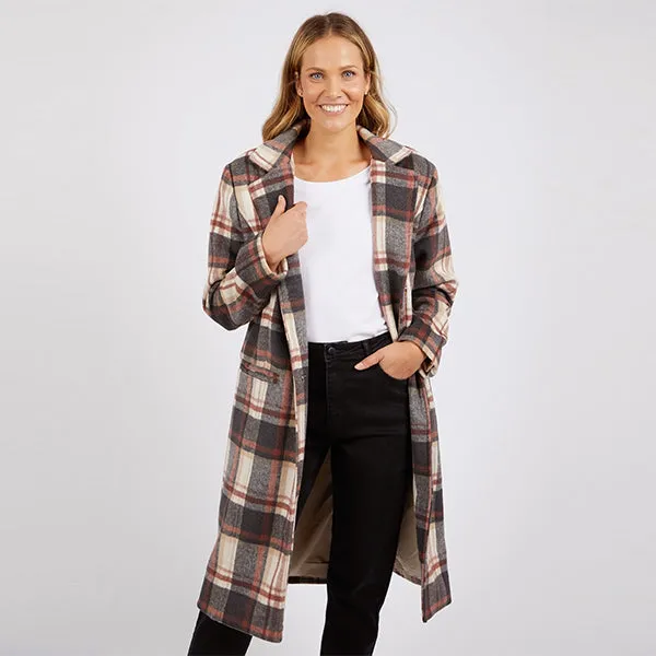 Westward Coat - Rust   Tan Check